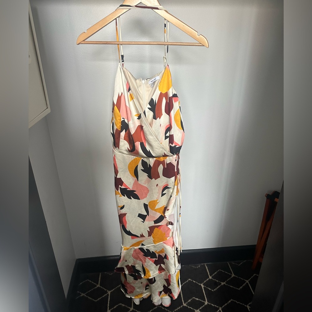 Nine West Cream and Multicolor Maxi Dress